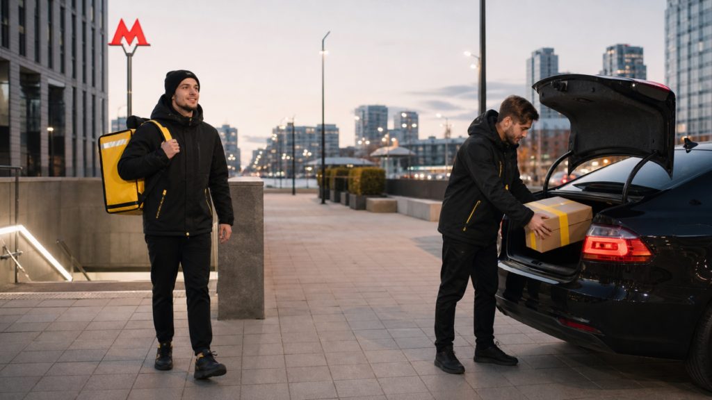 Пеший курьер и автокурьер сравнивают форматы работы в доставке